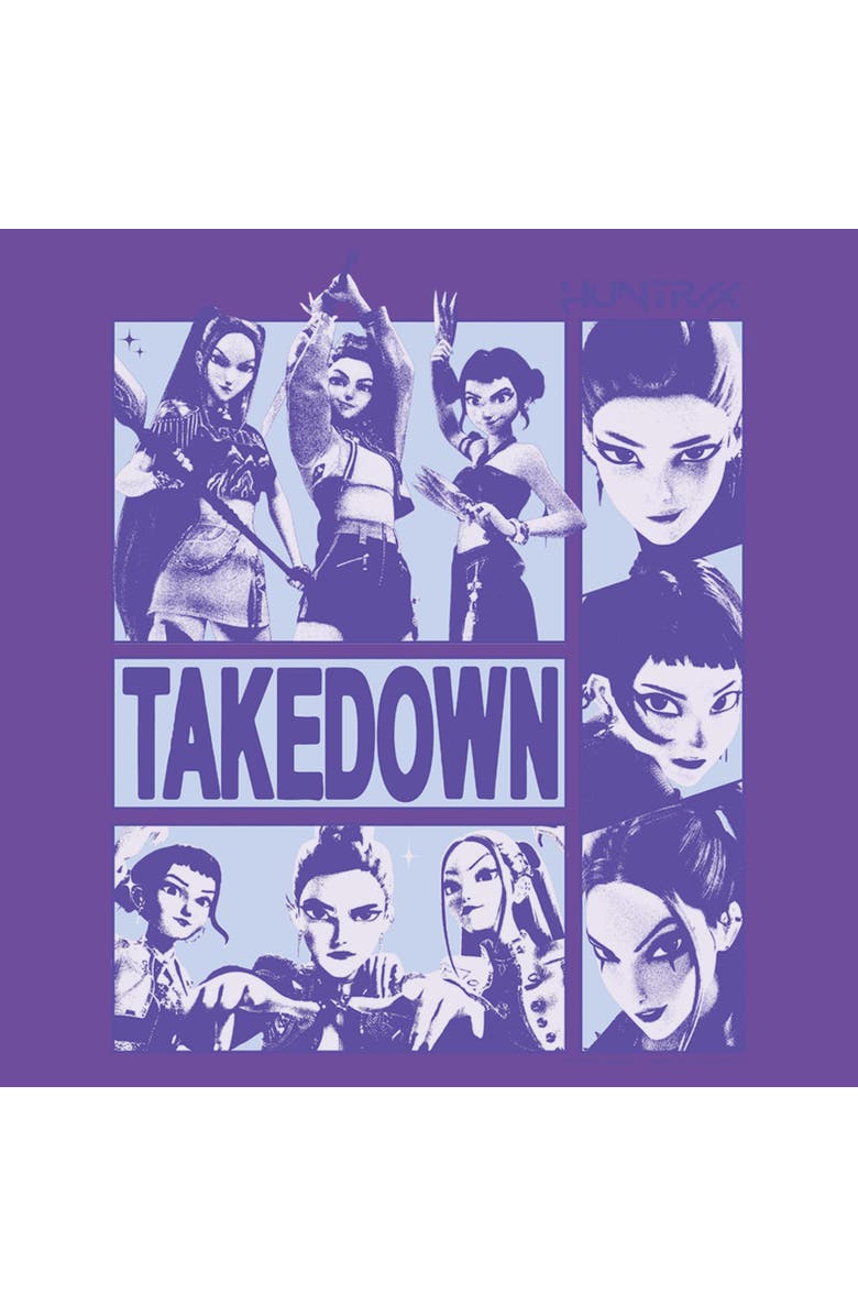 KPop Demon Hunters Junior's KPop Demon Hunters Takedown Huntrix Logo  Graphic T-Shirt, Alternate, color, Purple