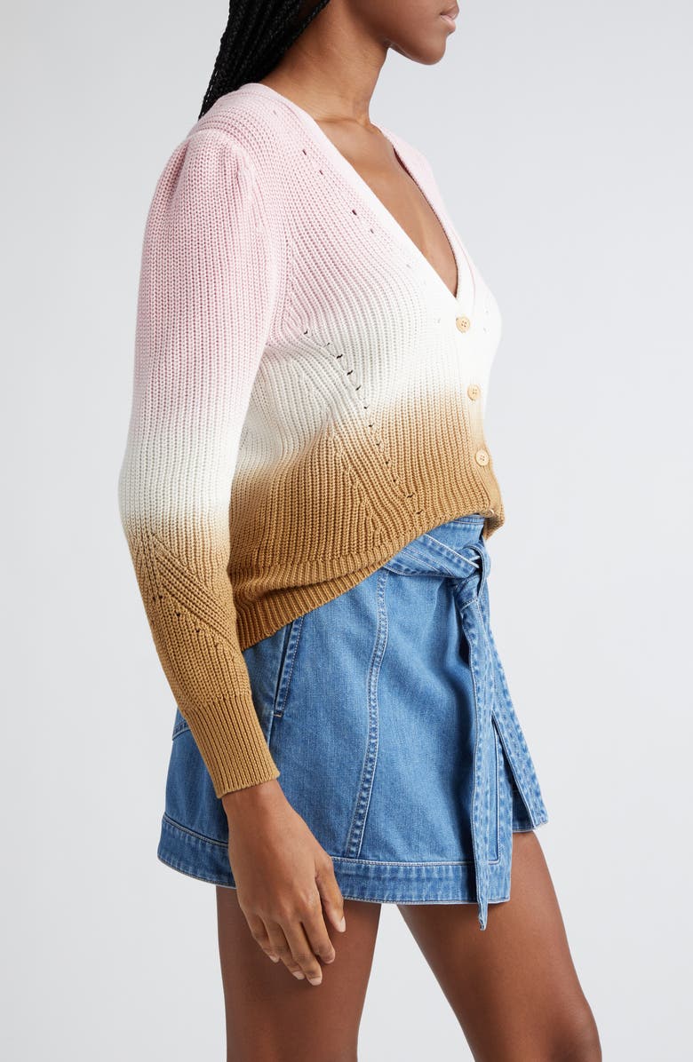 Veronica Beard Parula Dip Dye Cotton Cardigan, Alternate, color, 