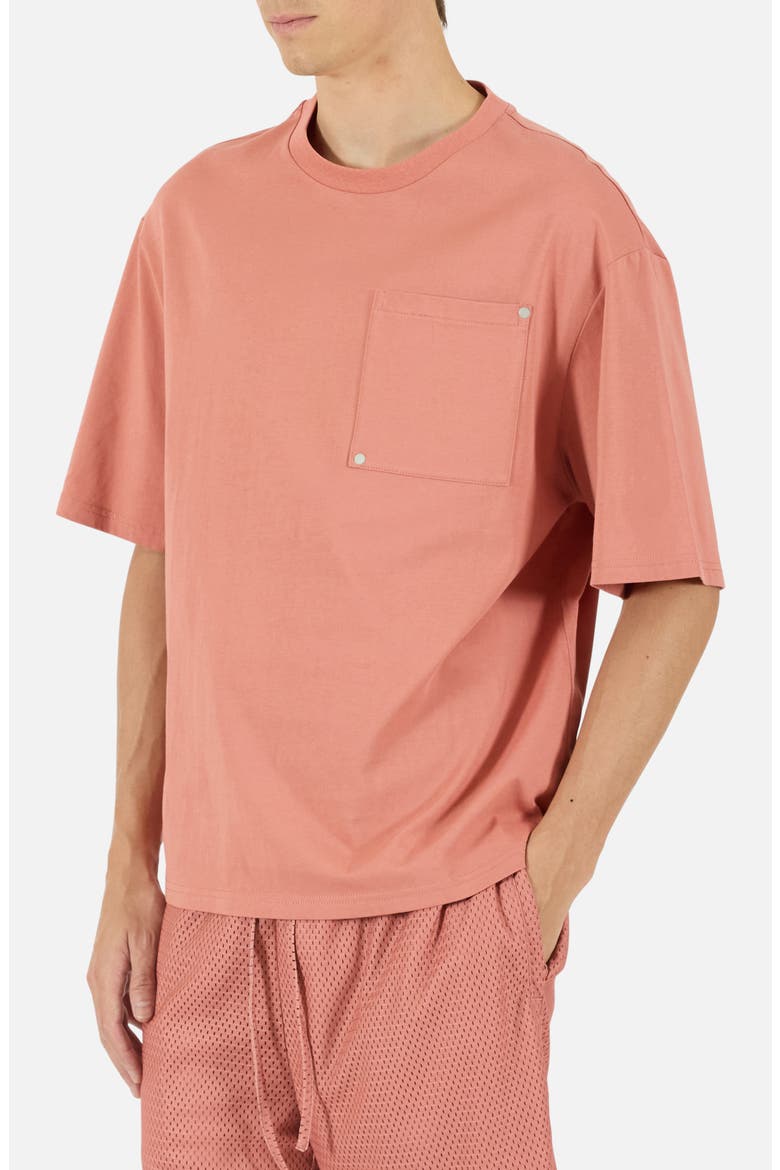 Rivet Pocket Cotton Blend T-Shirt, Alternate, color, BRICK DUST