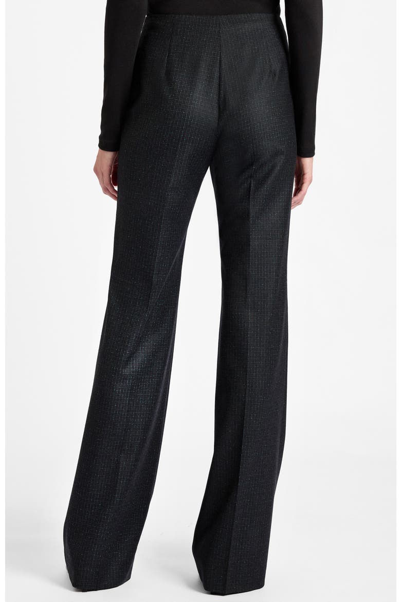 Beth Flared Pant in Tonal Mini Check Wool, Alternate, color, Charcoal Multi