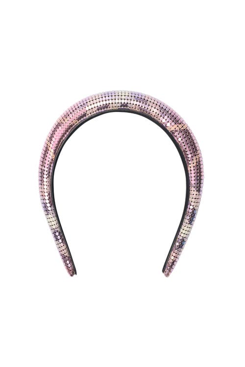 Burberry Check Mesh Headband In Purple