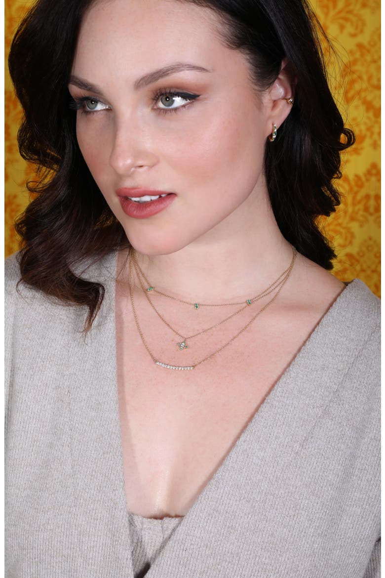 Stick Pavé Diamond Bar Necklace, Alternate, color, YELLOW GOLD