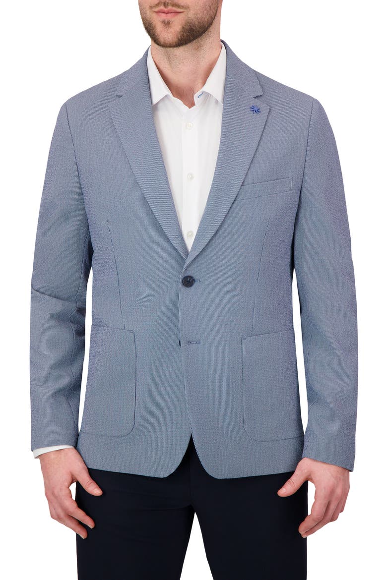 Seersucker Textured Sport Coat, Main, color, BLUE