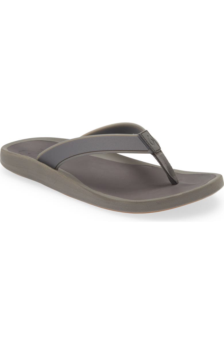 OluKai Kōko'o Waterproof Flip Flop, Main, color, Pavement / Pavement
