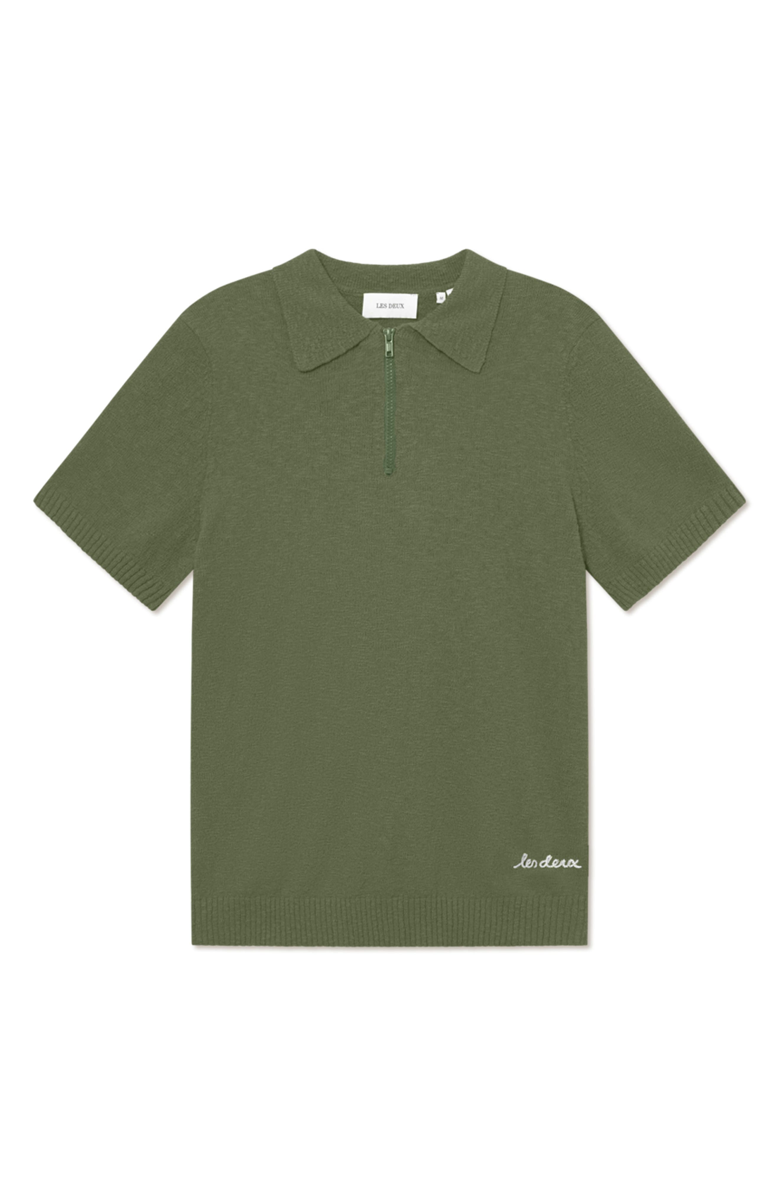 Les Deux Brad Zipper Cotton Polo