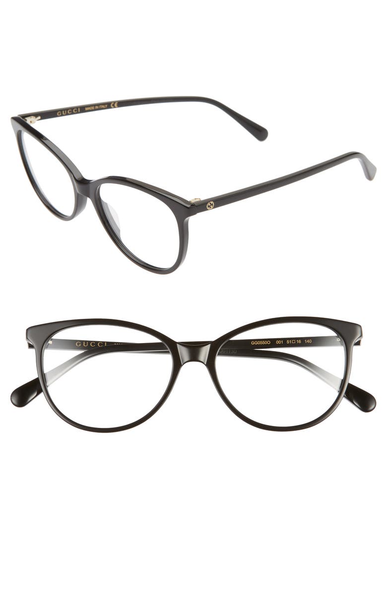 Gucci 51mm Cat Eye Optical Glasses, Main, color, 