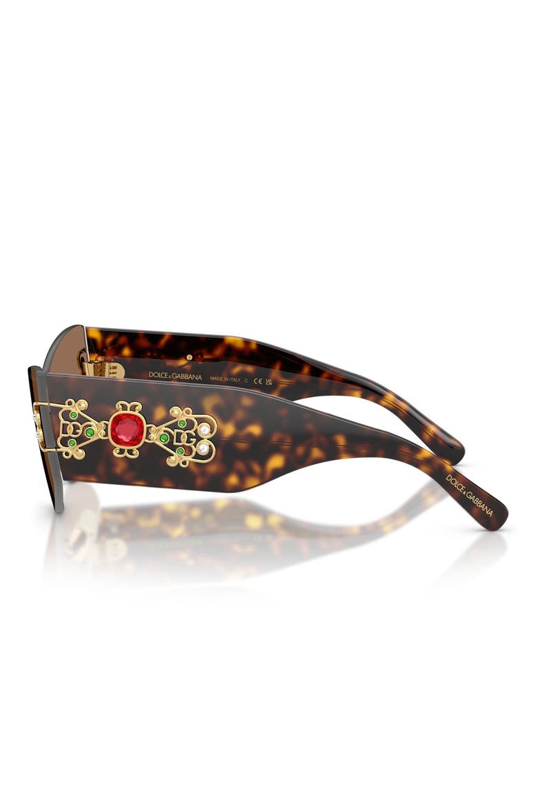 142mm Cat Eye Sunglasses, Alternate, color, HAVANA / DARK BROWN