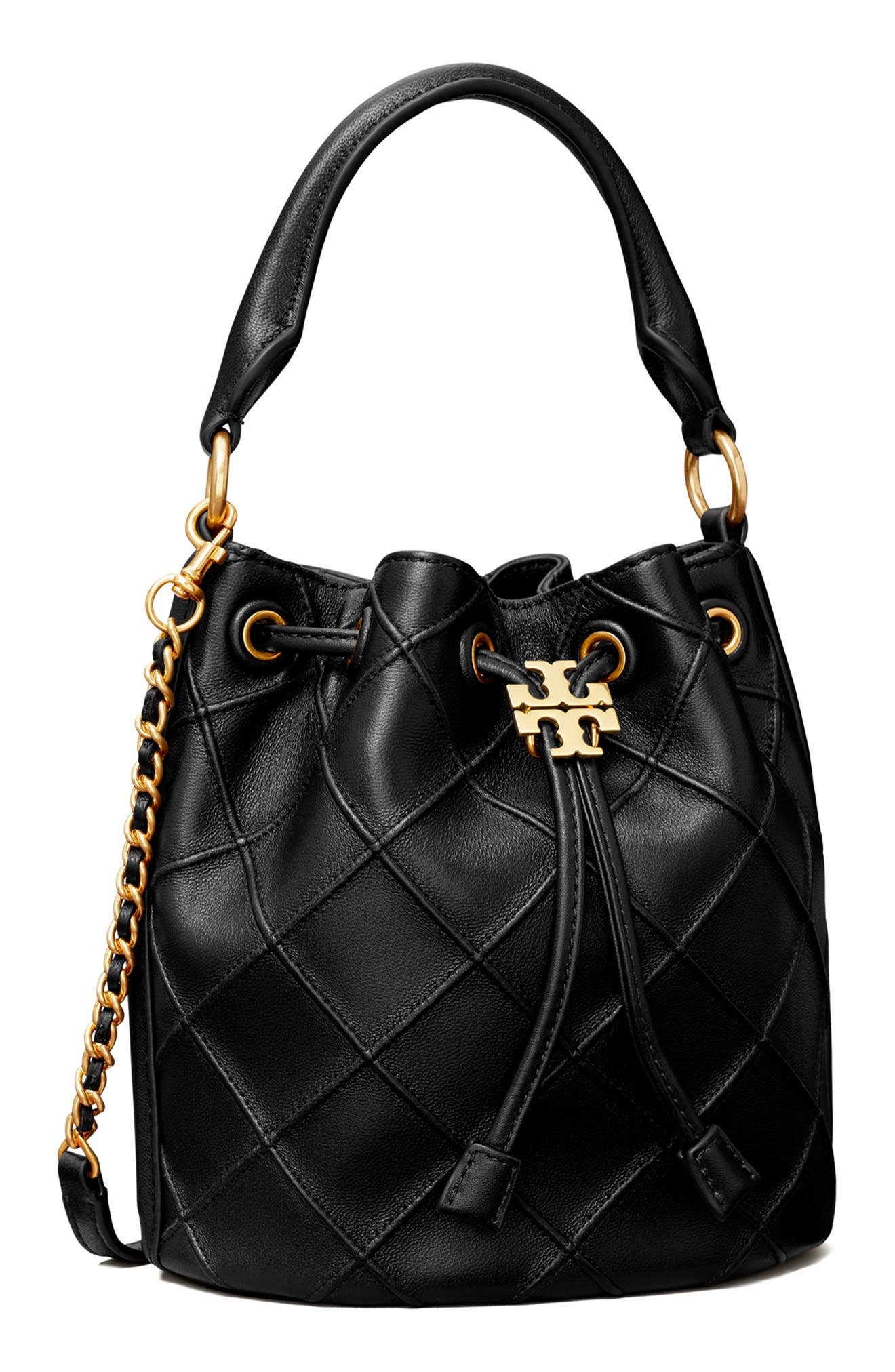 Tory Burch Small Fleming Soft Leather Bucket Bag, Alternate, color, 