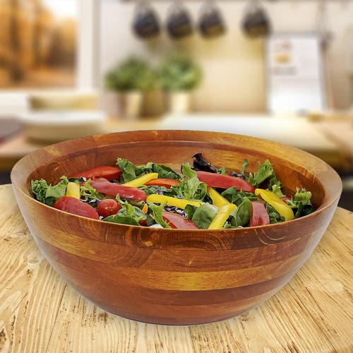 Frieling Rubberwood Conical Bowl, Large 5-inch X 14-inch Diameter In Brown