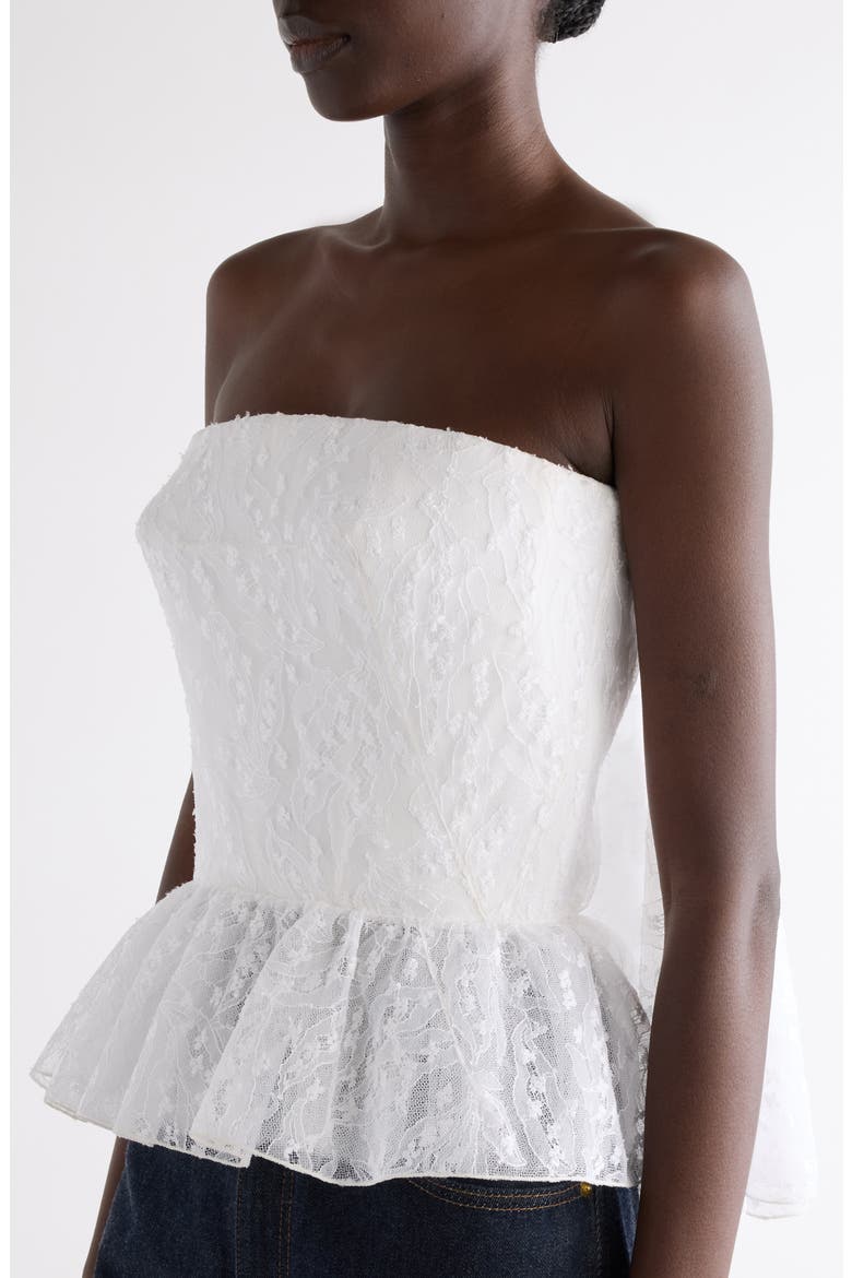 Cape Back Lace Bustier Top, Alternate, color, WHITE