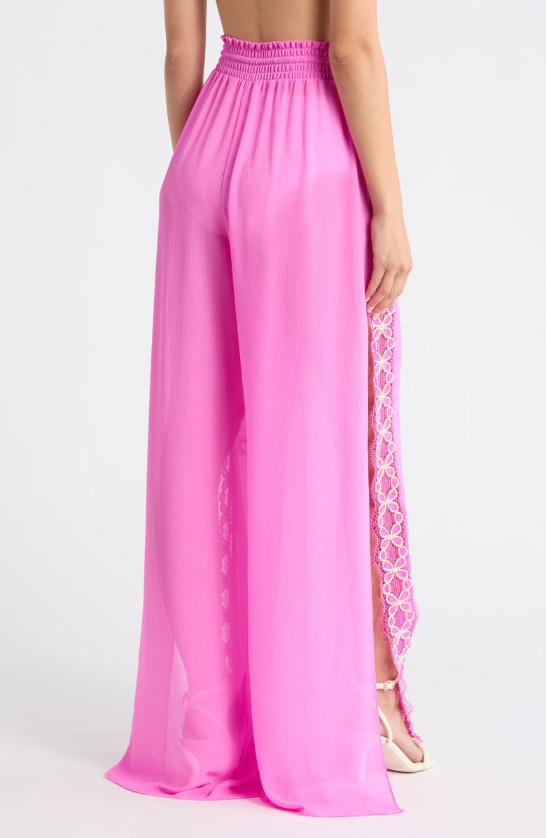 Ramy Brook Athena Embellished Wide Leg Pants, Alternate, color, Radiant Pink