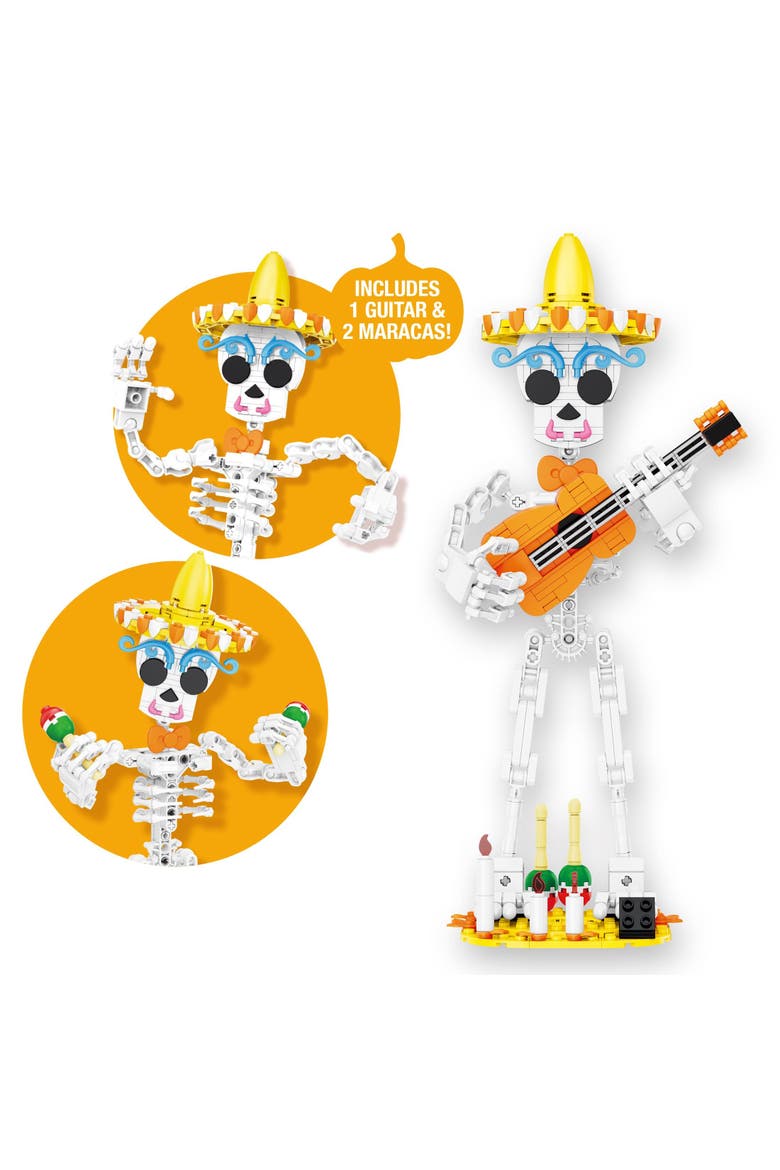 Fall Harvest Day of the Dead Mariachi Building Set, Alternate, color, Brown