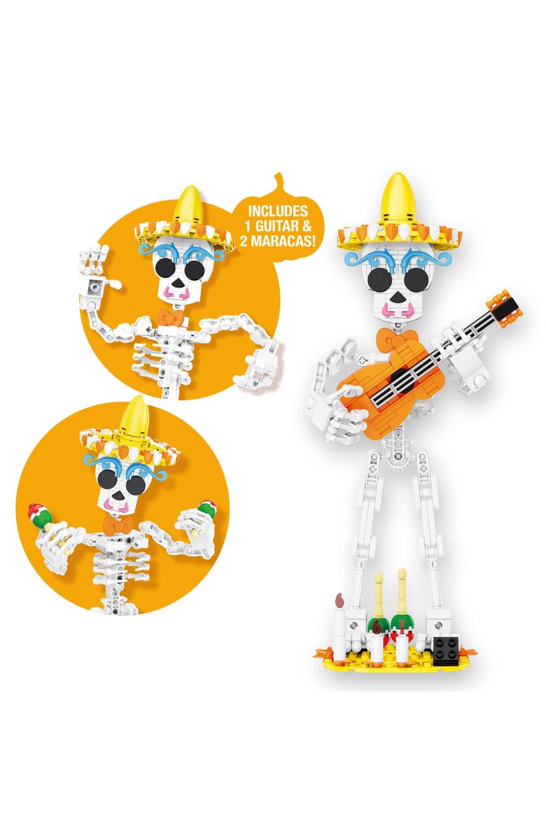 Brickcraft Fall Harvest Day of the Dead Mariachi Building Set, Alternate, color, Brown