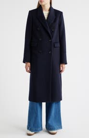 Sam Edelman Doubled Breasted Wool Blend Military Coat