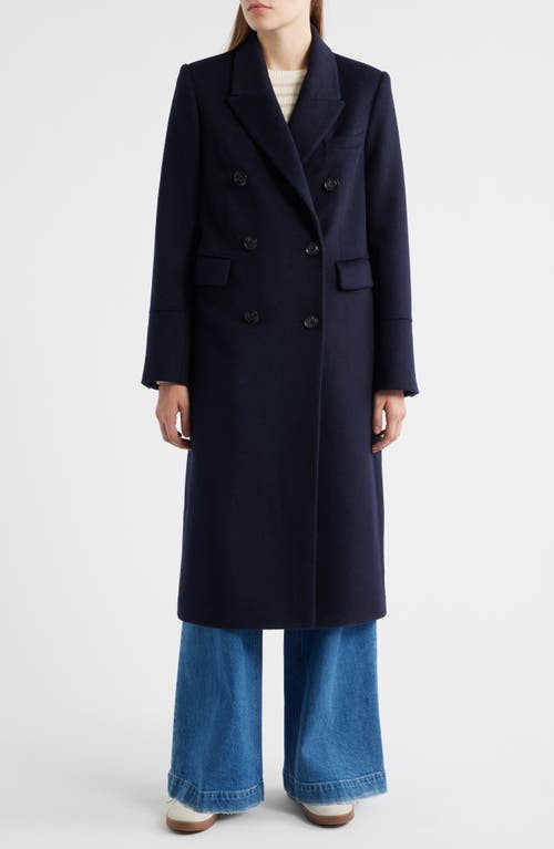 Sam Edelman Doubled Breasted Wool Blend Military Coat In Black