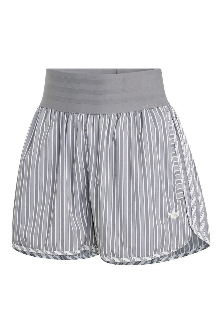 Stripe High Rise Poplin Short, Alternate, color, GREY THREE/ UTILITY BLACK