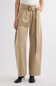 Acne Studios Page Belted Cotton Gabardine Pants