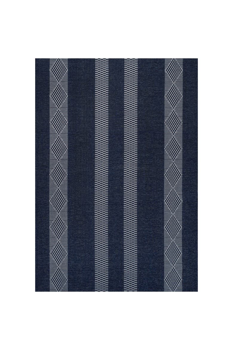 Nautisk Trellis Stripe Machine-Washable Area Rug, Alternate, color, Navy/Gray