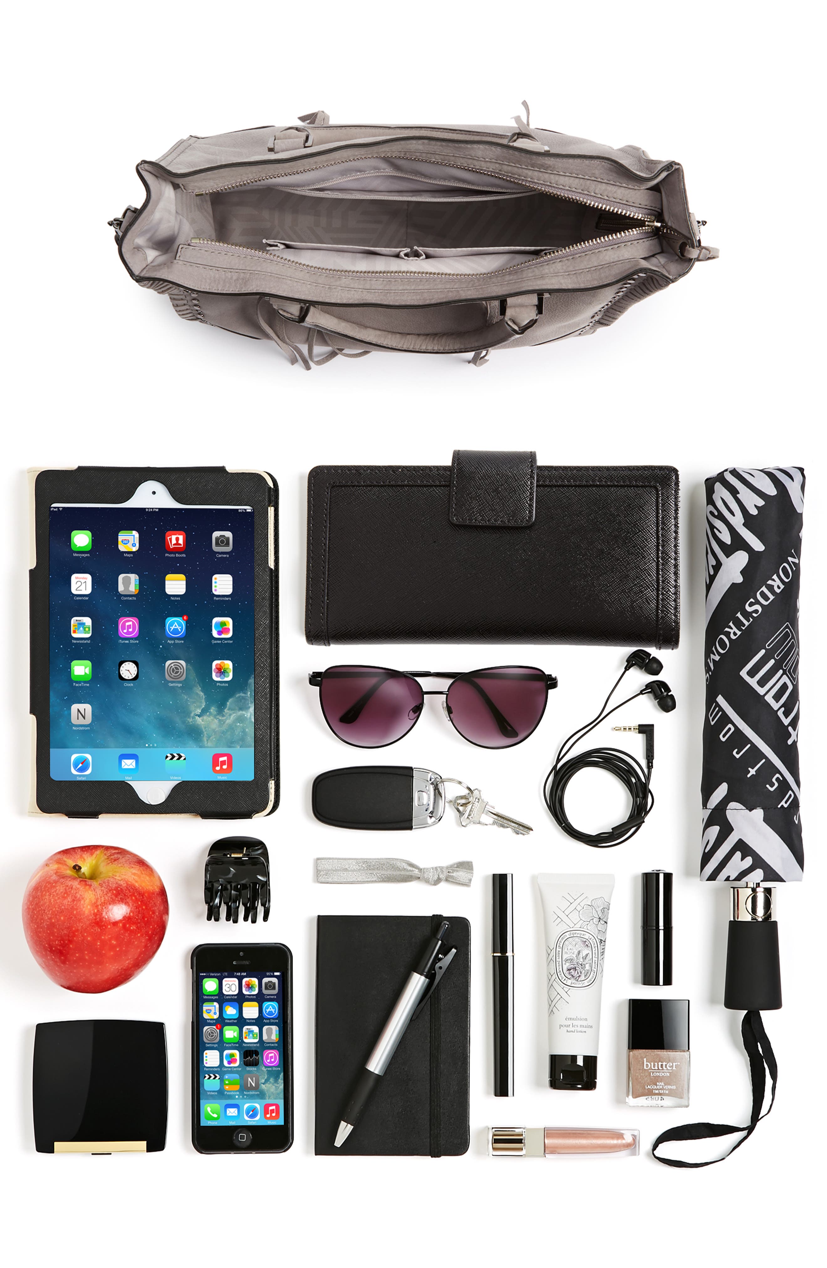 Rebecca Minkoff Regan Studded Leather Satchel, Alternate, color, 