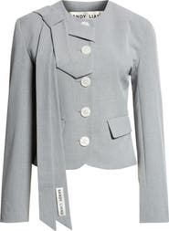 Sandy Liang Briar Tie Stretch Suiting Jacket