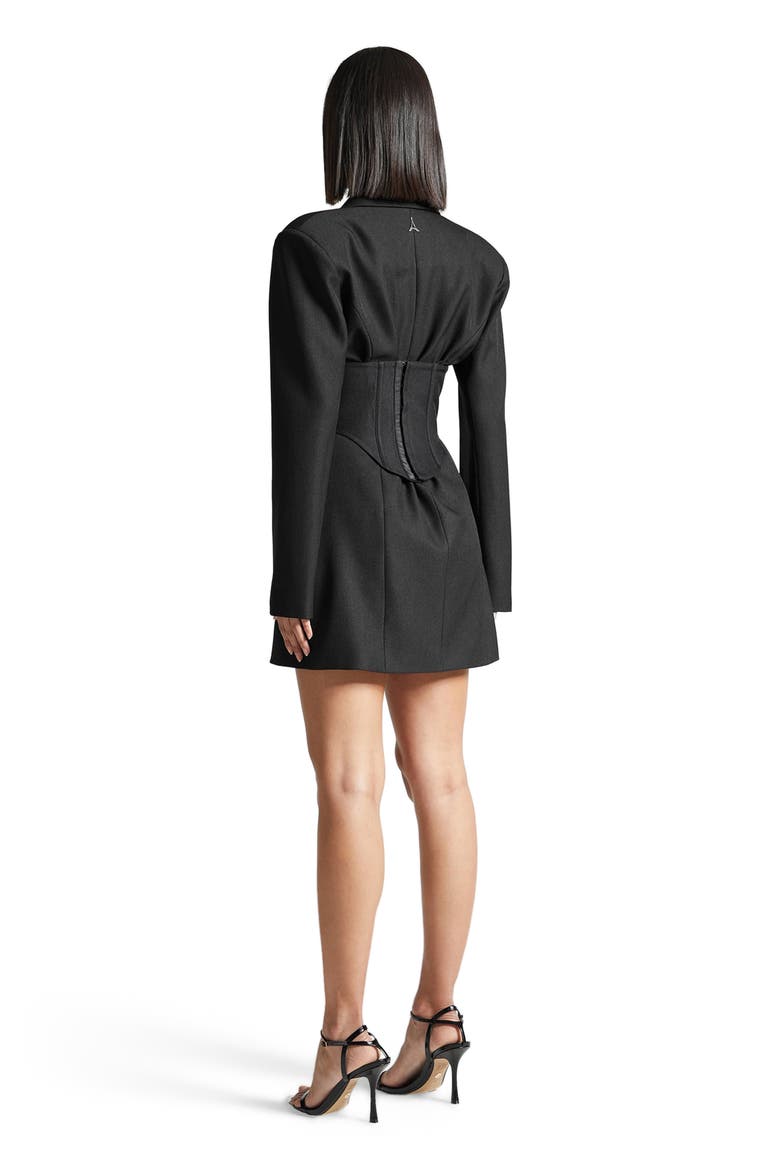 Tailored Blazer Dress with Reversible Corset, Alternate, color, Black