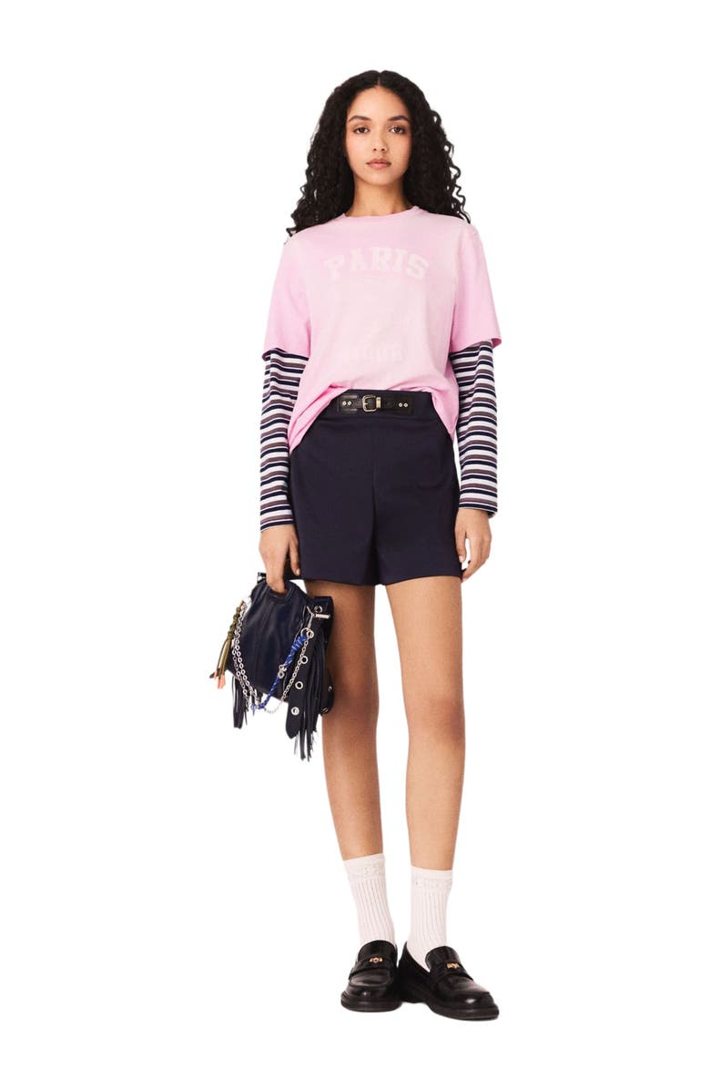 maje Nautical print T-shirt, Alternate, color, Pink