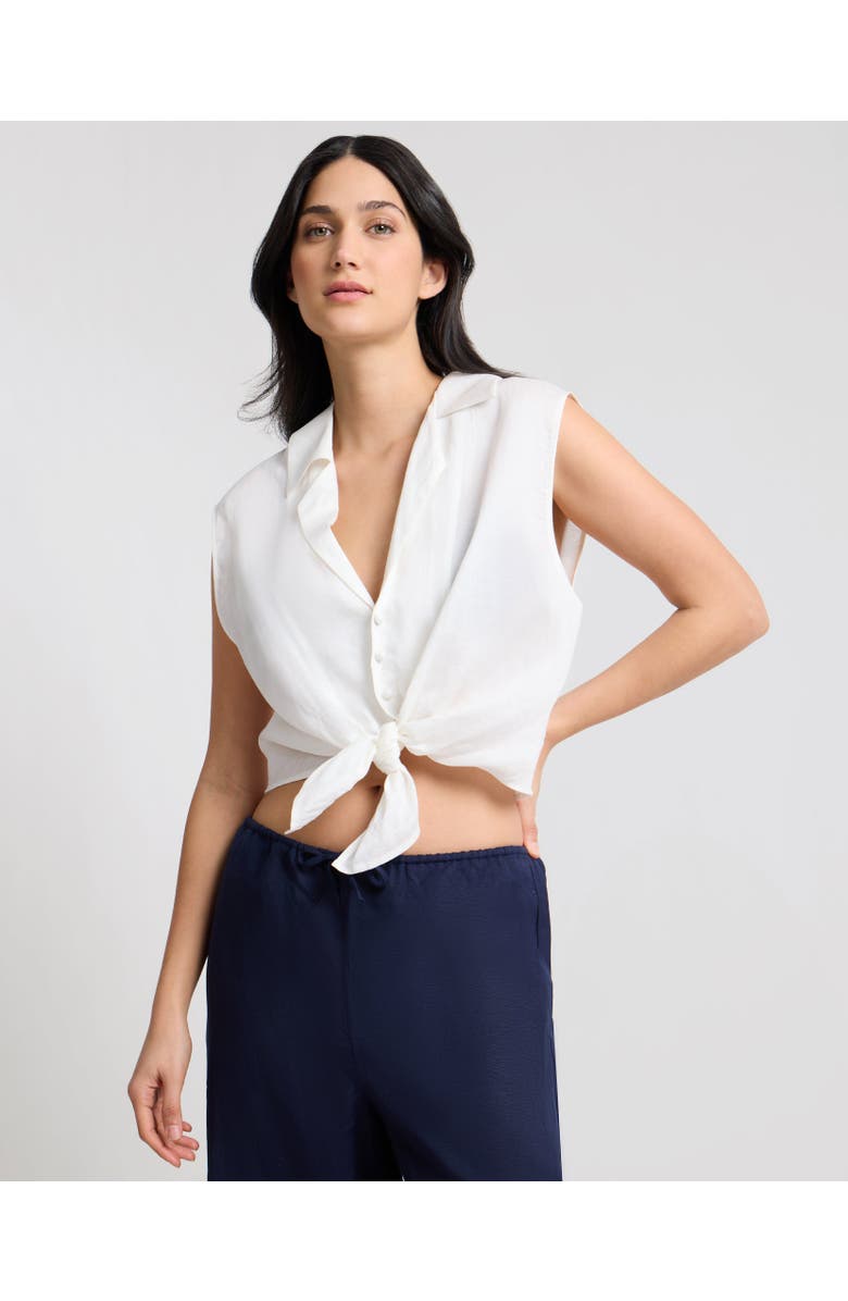 Onia Tie Front Shirt, Main, color, White
