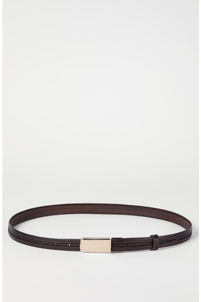 Leather belt, Alternate, color, Chocolate