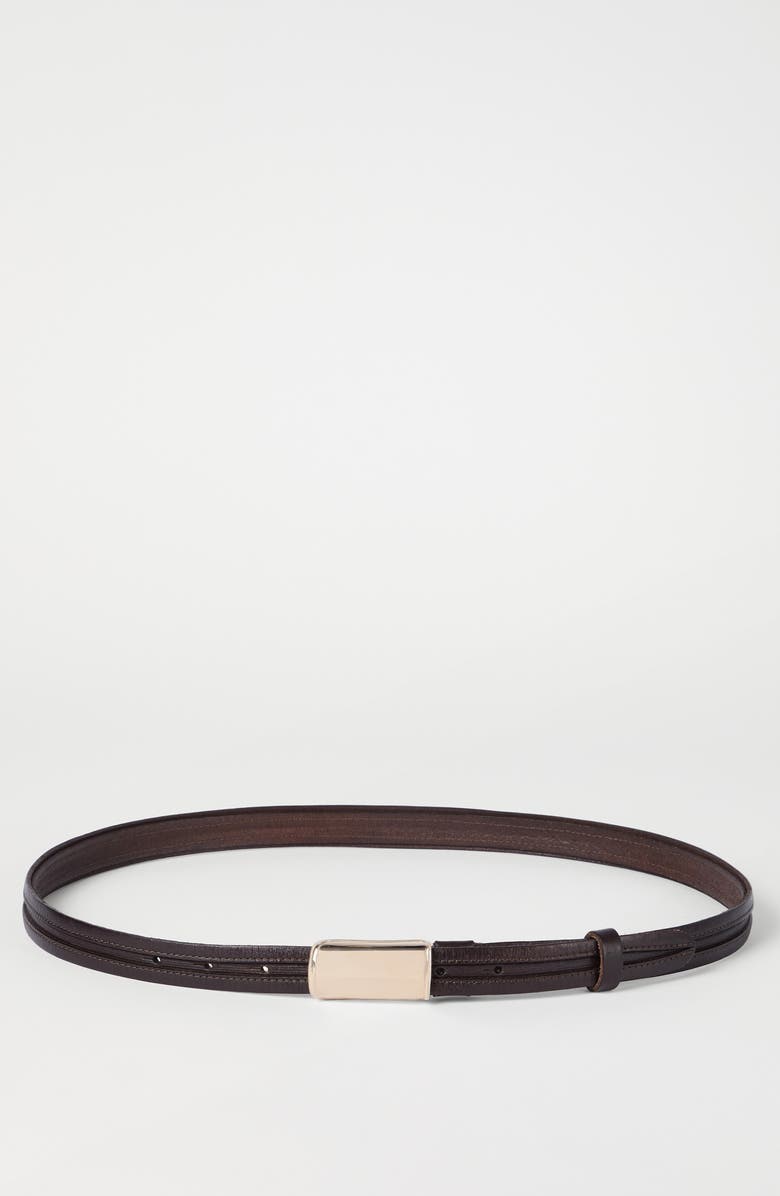 Brunello Cucinelli Leather belt, Alternate, color, Chocolate