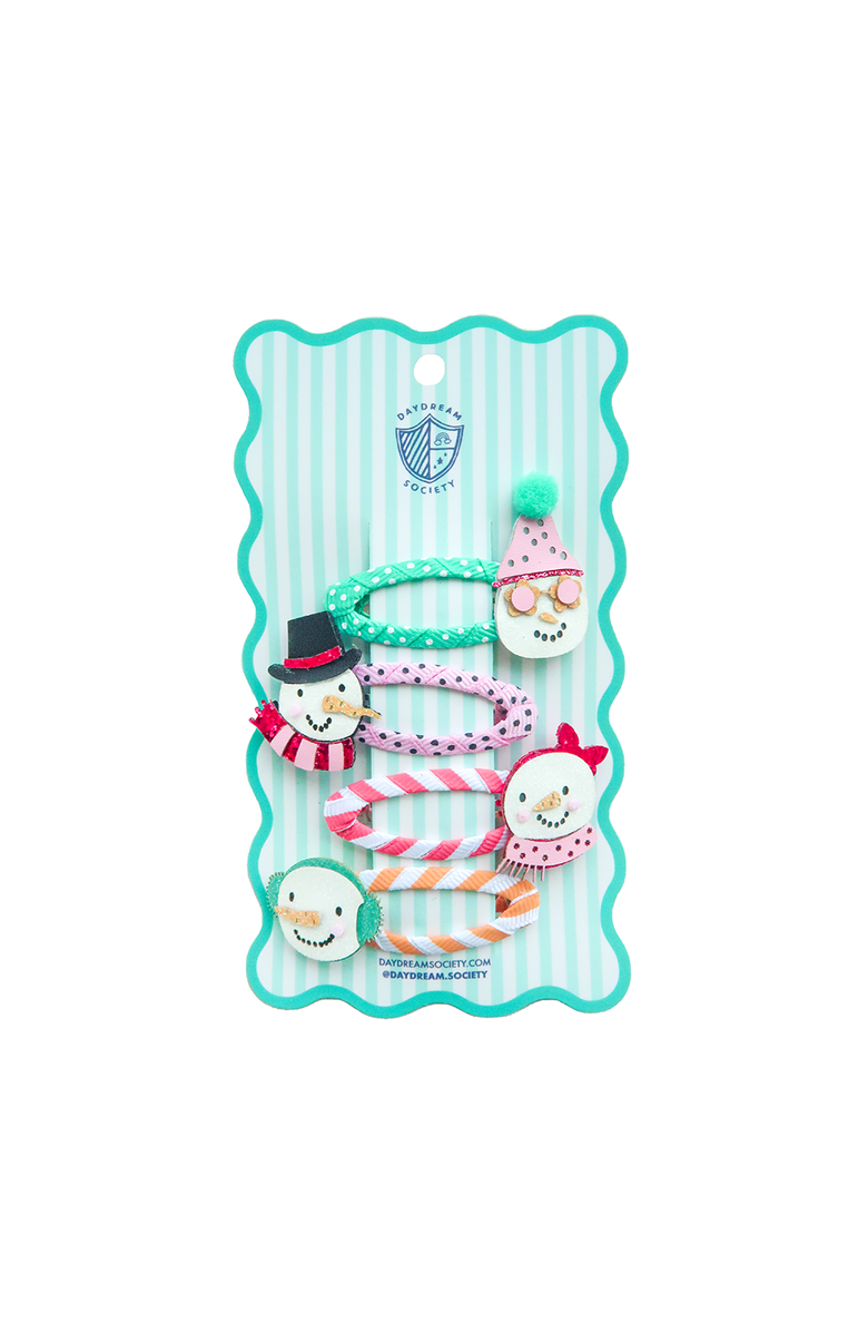 Daydream Society Blizzard Buddies Snowman Hair Clip Set, Main, color, Assorted Pre-Pack