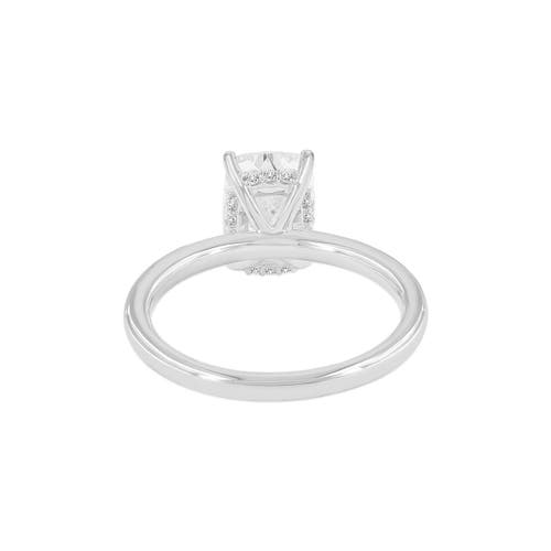 Luvmyjewelry Selene 14k White Gold Cushion Hidden Halo Lab Grown Diamond Engagement Ring In 14k White Gold