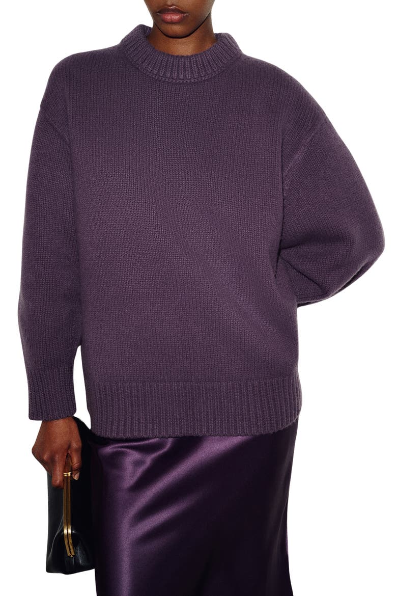 Jo Oversized Regenerative Wool Sweater, Main, color, CRUSHED VIOLET