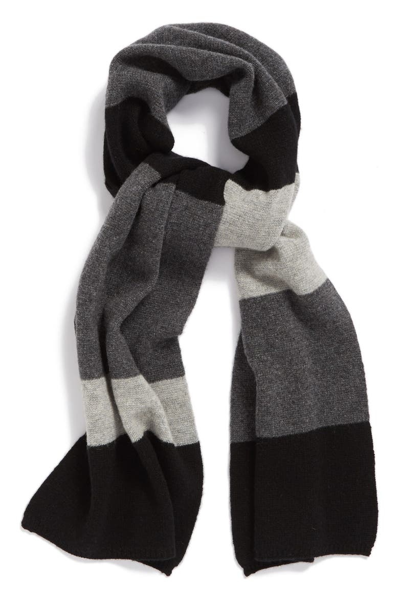 Colorblock Cashmere Muffler, Main, color, BLACK COMBO