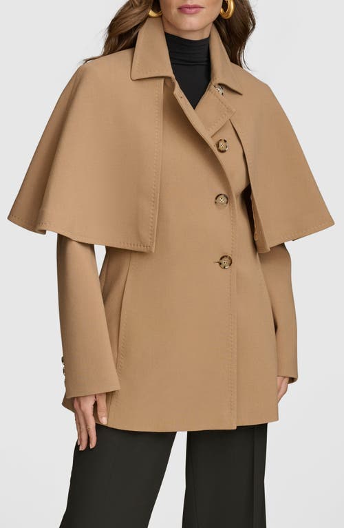 DONNA KARAN DONNA KARAN NEW YORK WATER REPELLENT CREPE RAINCOAT WITH CAPE 