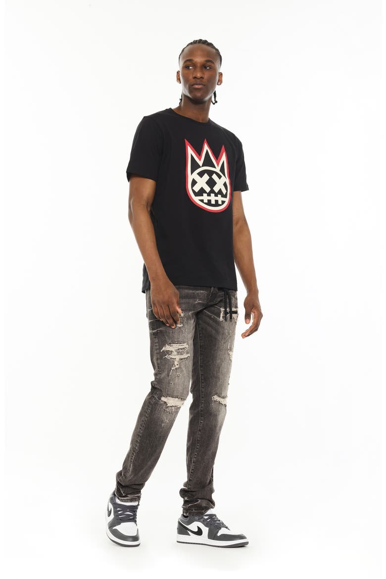 Rocker Ripped Slim Fit Straight Leg Jeans, Alternate, color, DODGE