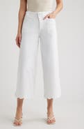 Wit & Wisdom Scallop Patch Pocket High Waist Crop Wide Leg Twill Pants