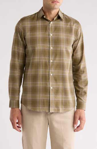 Theory Irving Shade Cotton Flannel Button-Up Shirt