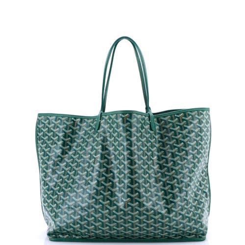 Pre-owned Goyard  Goyard Anjou Reversible Tote Coated Canvas Gm In Green