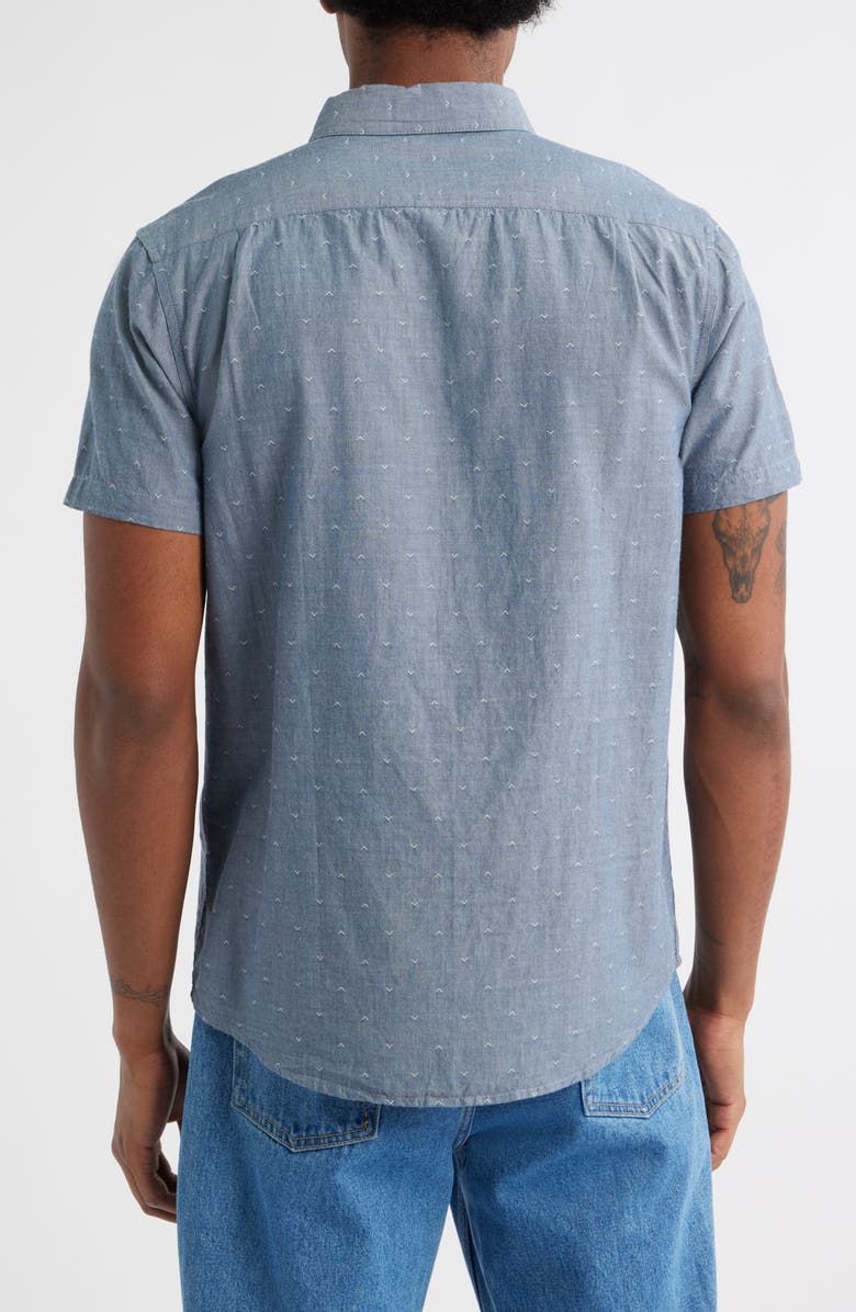 RVCA That
ll Do Slim Fit Solid Short Sleeve Cotton Button-Down Shirt, Alternate, color, Dark Denim