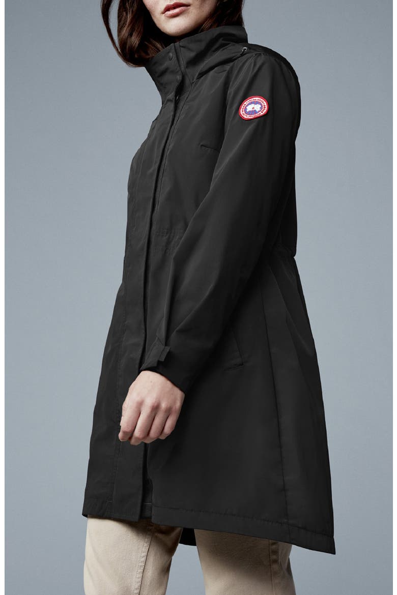 Belcarra Water Resistant Hooded Jacket, Alternate, color, BLACK - NOIR