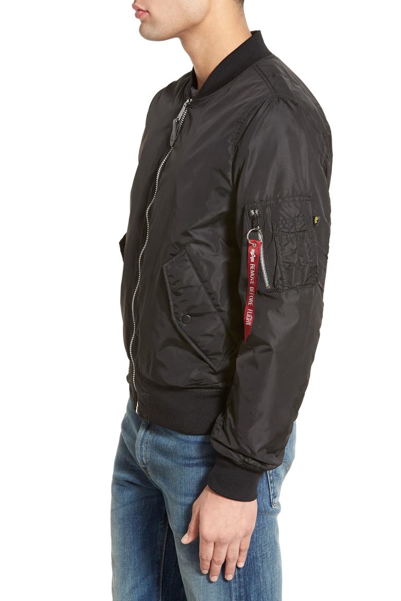 LB-2 Scout Reversible Flight Jacket, Alternate, color, BLACK