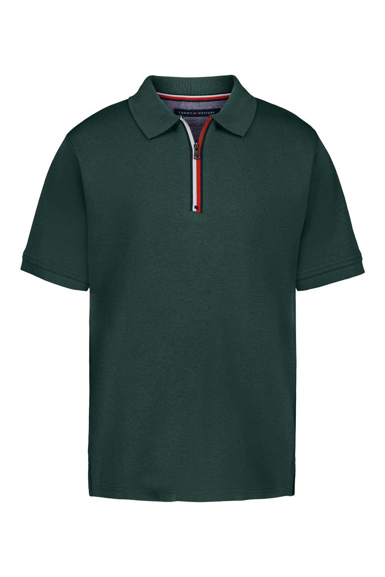 Kids' Signature Zip Polo, Main, color, JUNE BUG