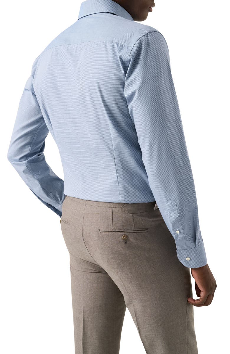 Eton Contemporary Fit Microcheck Shirt, Alternate, color, Dark Blue