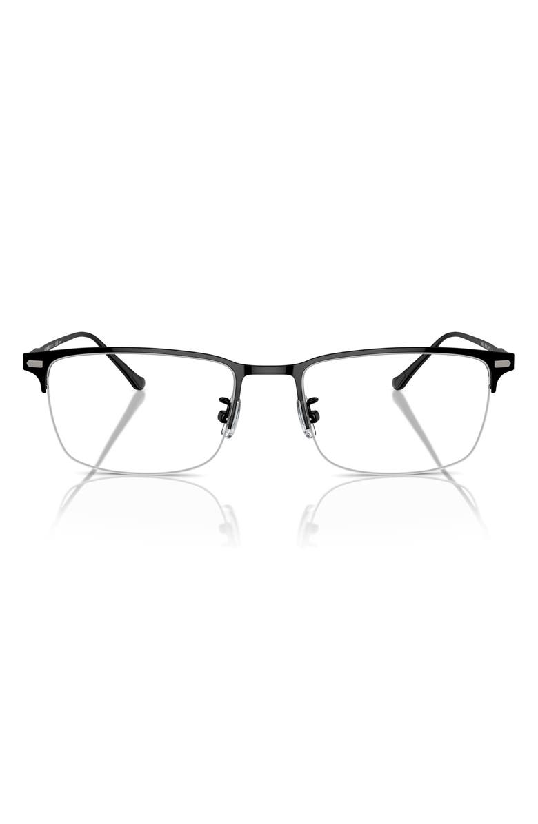 COACH 56mm Semi Rimless Rectangular Optical Glasses, Main, color, 