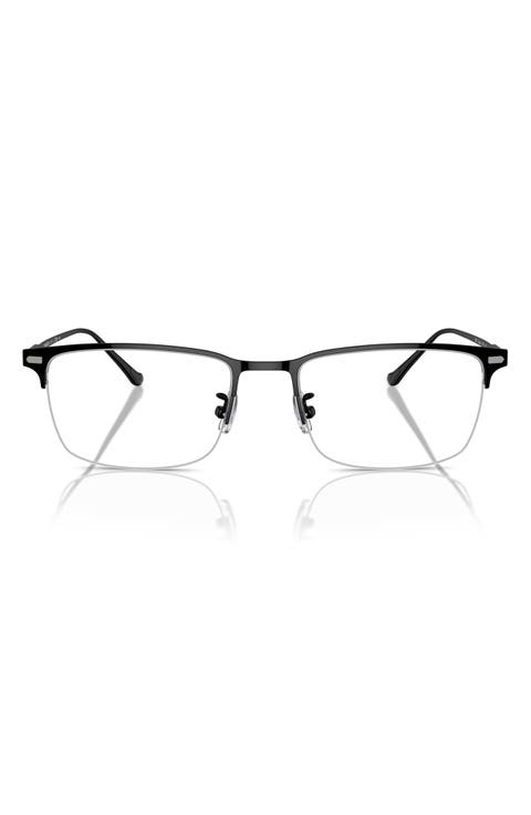 56mm Semi Rimless Rectangular Optical Glasses
