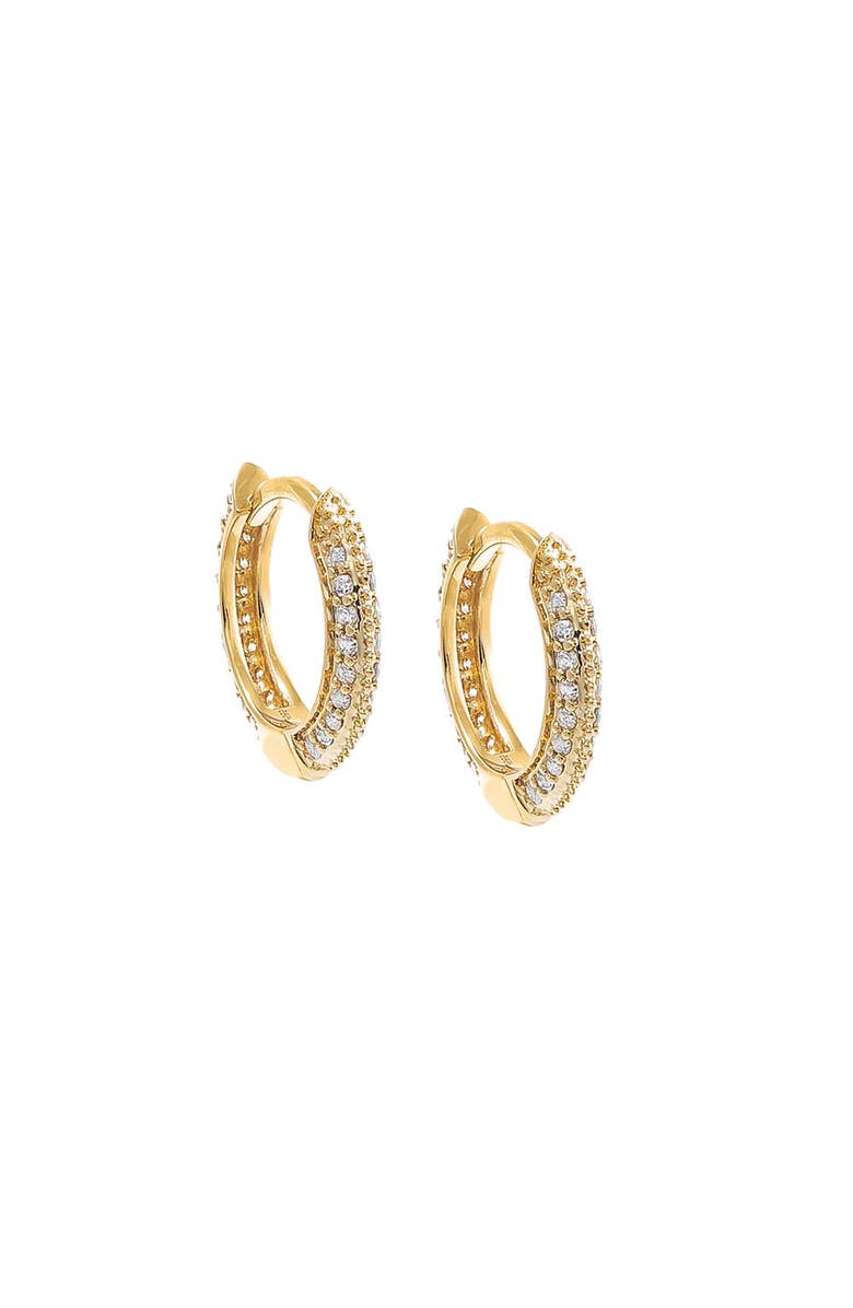 BY ADINA EDEN Diamond Pave Rounded Huggie Earring 14K, Main, color, 