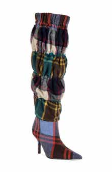 AZALEA WANG Elodie Plaid Multicolor Stiletto Boot