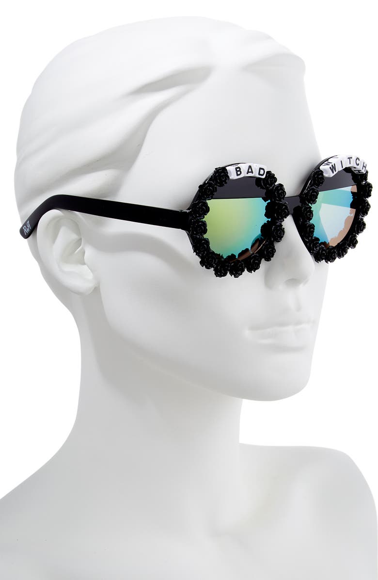 Rad + Refined Bad Witch Round Sunglasses, Alternate, color, 