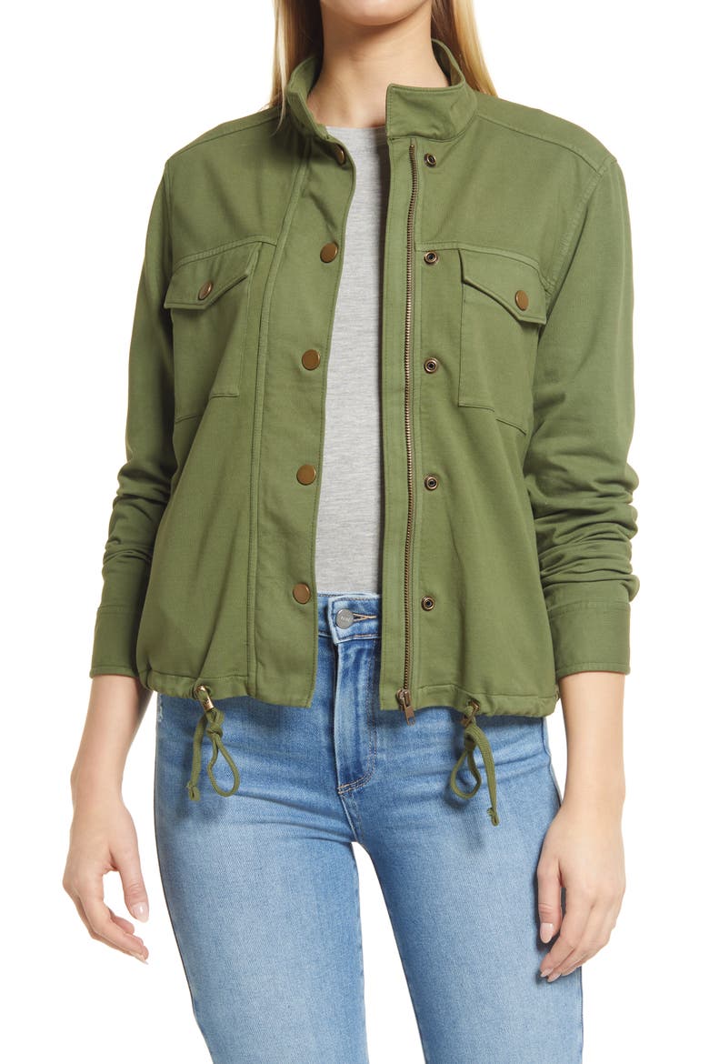 Stretch Organic Cotton Soft Jacket, Main, color, GREEN SORREL