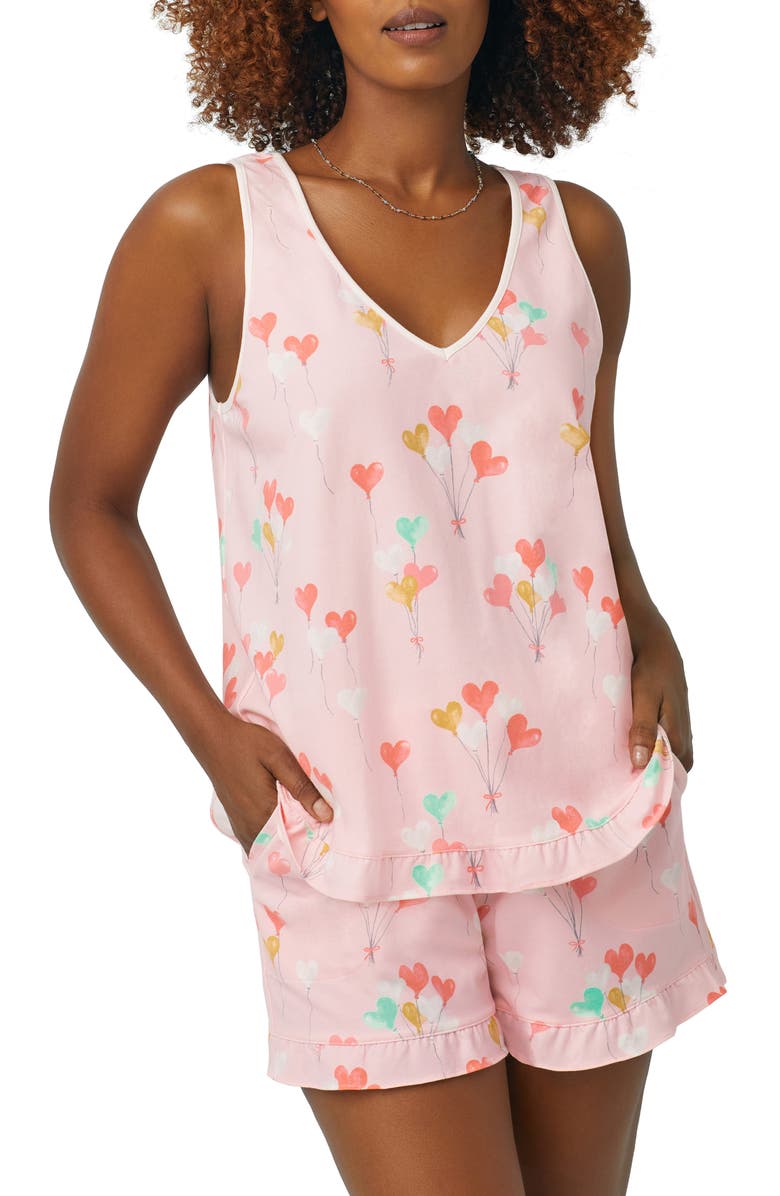 BedHead Pajamas Heart Print Organic Cotton Short Pajamas, Alternate, color,